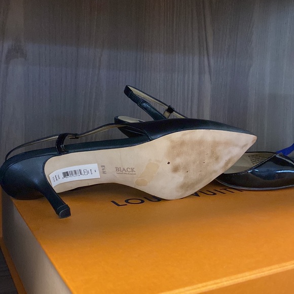 Black Maura Patent/ Napa leather Saks Fifth Ave Brand New low Heels - Picture 4 of 7